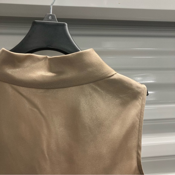 Tahari ASL Gold Tie-Front Sleeveless Blouse - Picture 11 of 11